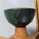 Oak ceiling lamp Guillerme & Chambron 1950