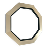 Miroir octogonal inox doré satin 1970