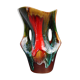 Pottery vase of Vallauris lava multicolor 1960