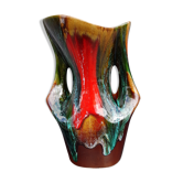 Vase poterie de Vallauris lave multicolore 1960