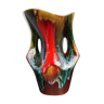 Pottery vase of Vallauris lava multicolor 1960