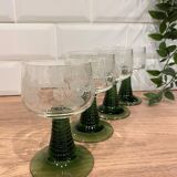 Set of 4 glasses of white wine from Alsace