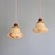 Pair of Art Deco marbled opaline pendant lights, Scailmont (Belgium)