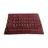 Tapis tekke turkmène antique, 144x97 cm turkmène bokhara rouge noir beige