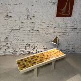 Table basse en bois et céramique vintage