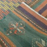 6x9 Kilim Mint Green Vintage Kilim Rug, Living Room Rug, 172x274 Cm