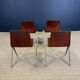 Set of 4 Galvanitas S22 chairs mahogany steel greige Netherlands 70s