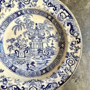 Plat rond et creux Creil & Montereau en terre de fer