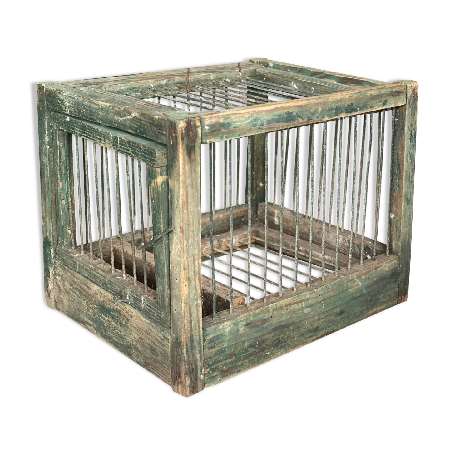 Cage à oiseaux en bois et acier