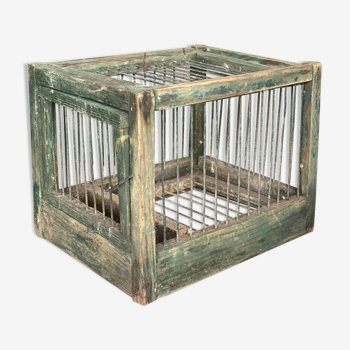 Cage à oiseaux en bois et acier