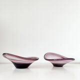 Pair of purple glass empty pockets 1960