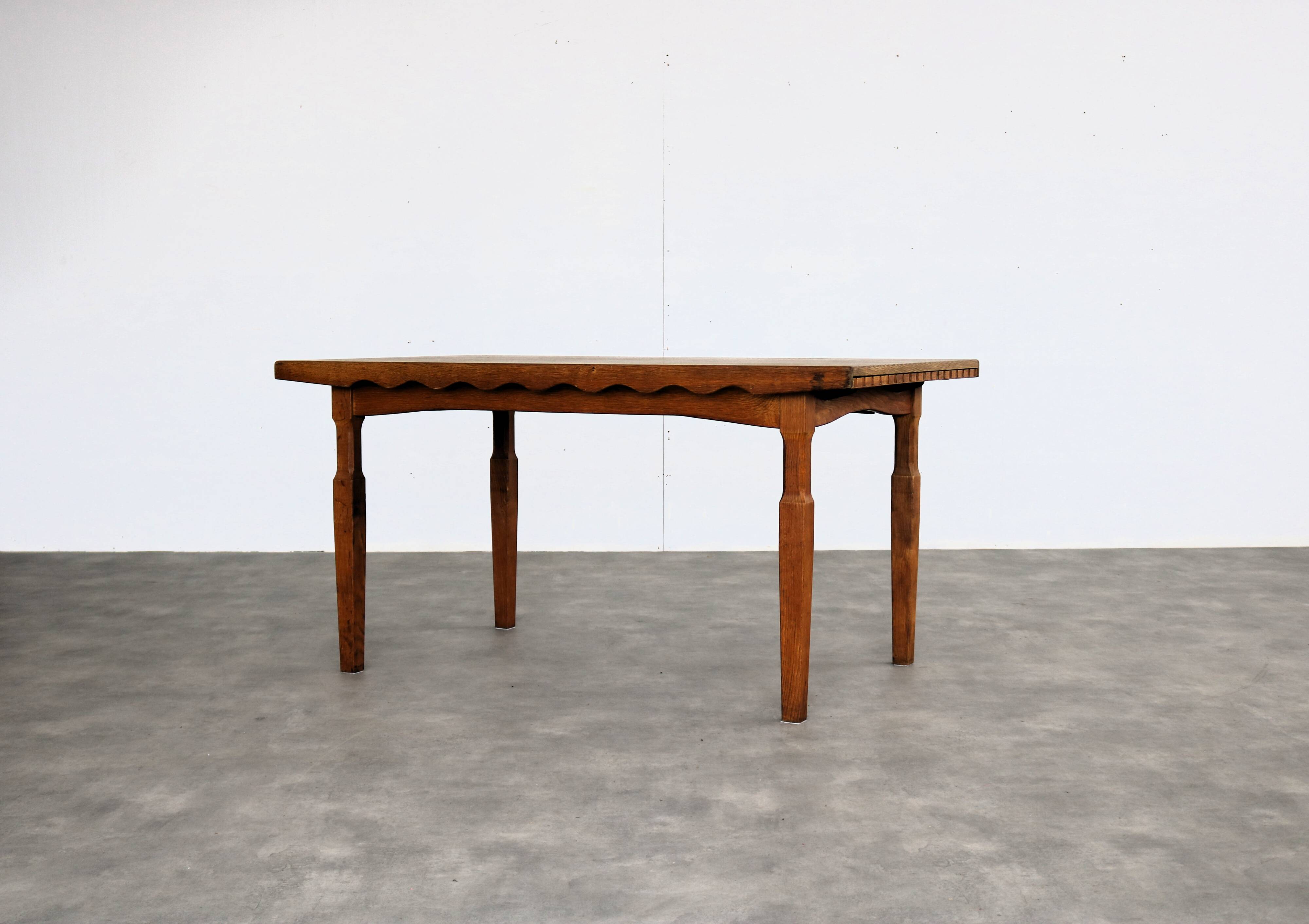 brutalist dining table | vintage table | oak | Kjaernulf