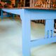 Very long vintage French wooden cloister table