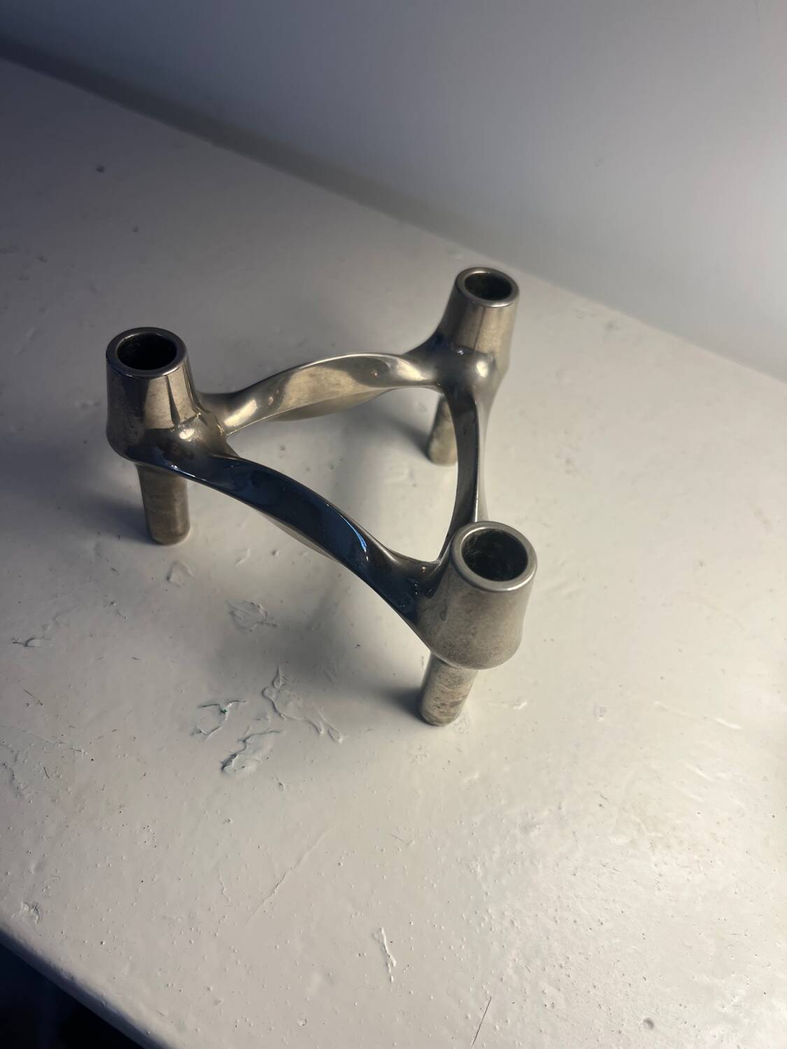 Stoffi Nagel candlestick 1970 vintage silvered