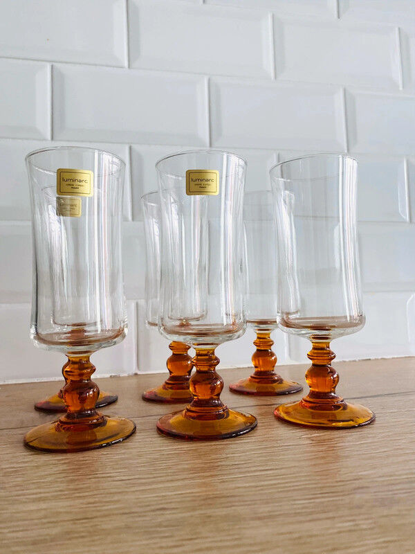6 Luminarc champagne flutes