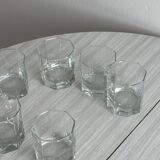 Set of 6 thick octagonal water glasses