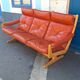 Scandinavian bench in wood and leather by Soda Galvano for Liebe Mobel