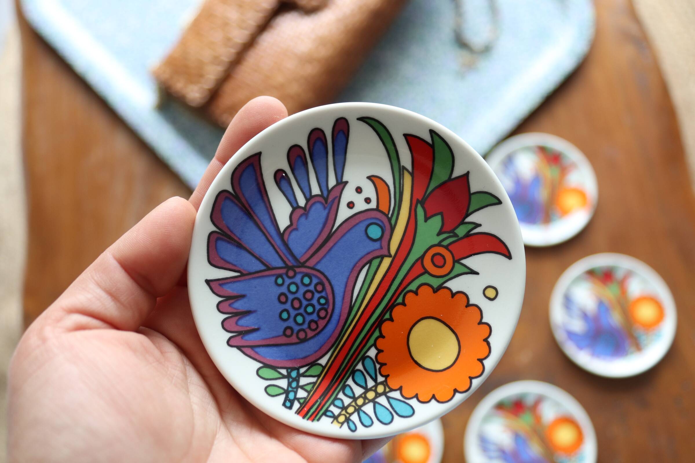 Set of 6 vintage coasters Villeroy & Boch model "Acapulco"