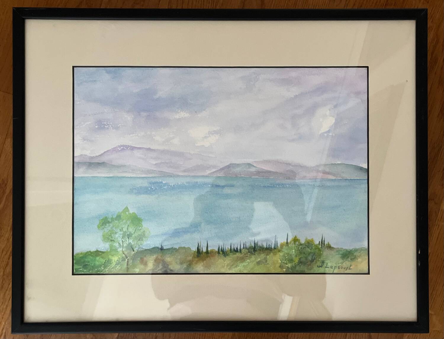 Painting: Watercolor - Lake Odiwara by JJ Leproust