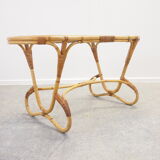 Vintage mid century rattan lounge set by Dirk Sliedregt for Rohe
