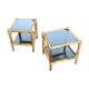 Pair of bamboo and smoked glass vintage bedside tables