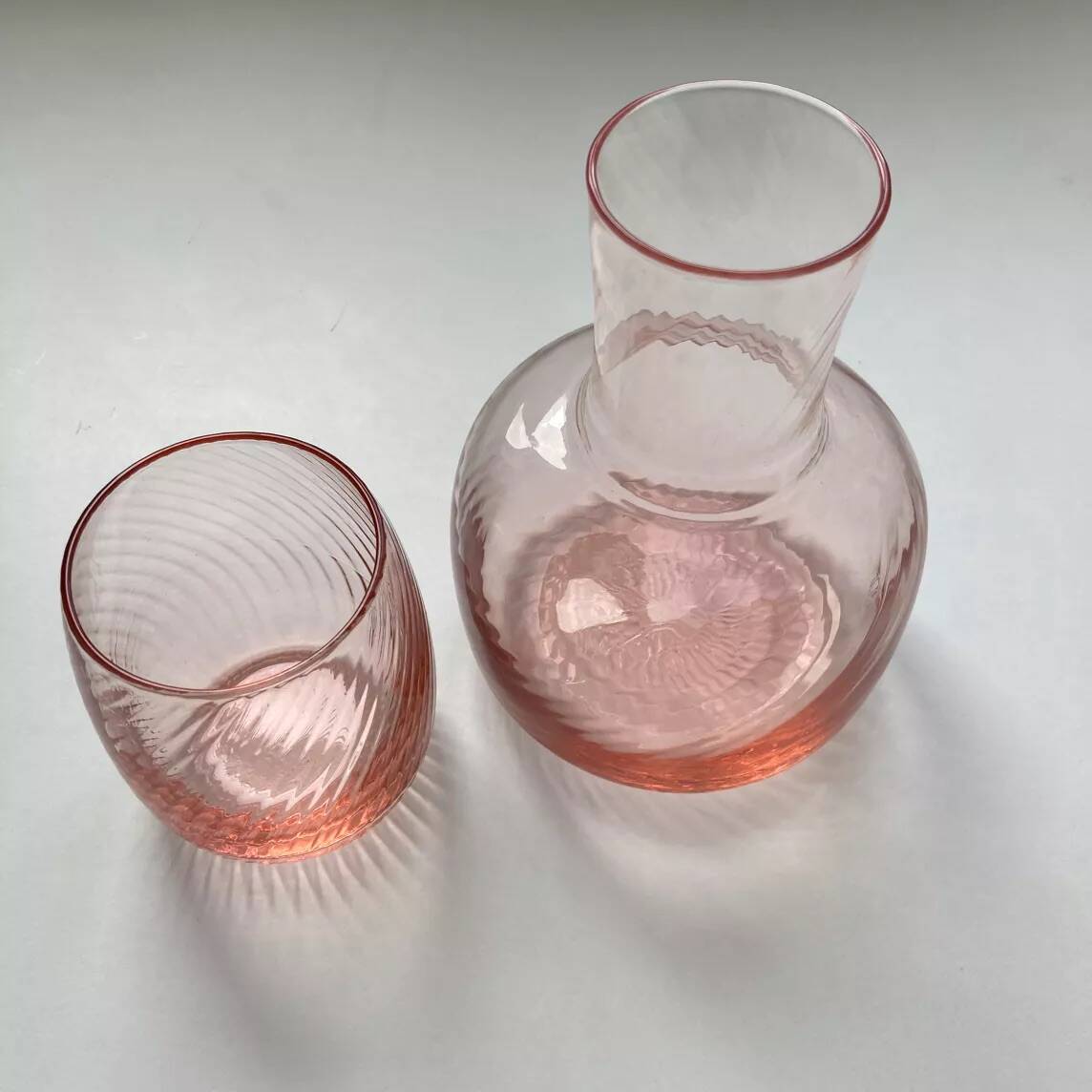 Pink Glass Night Carafe