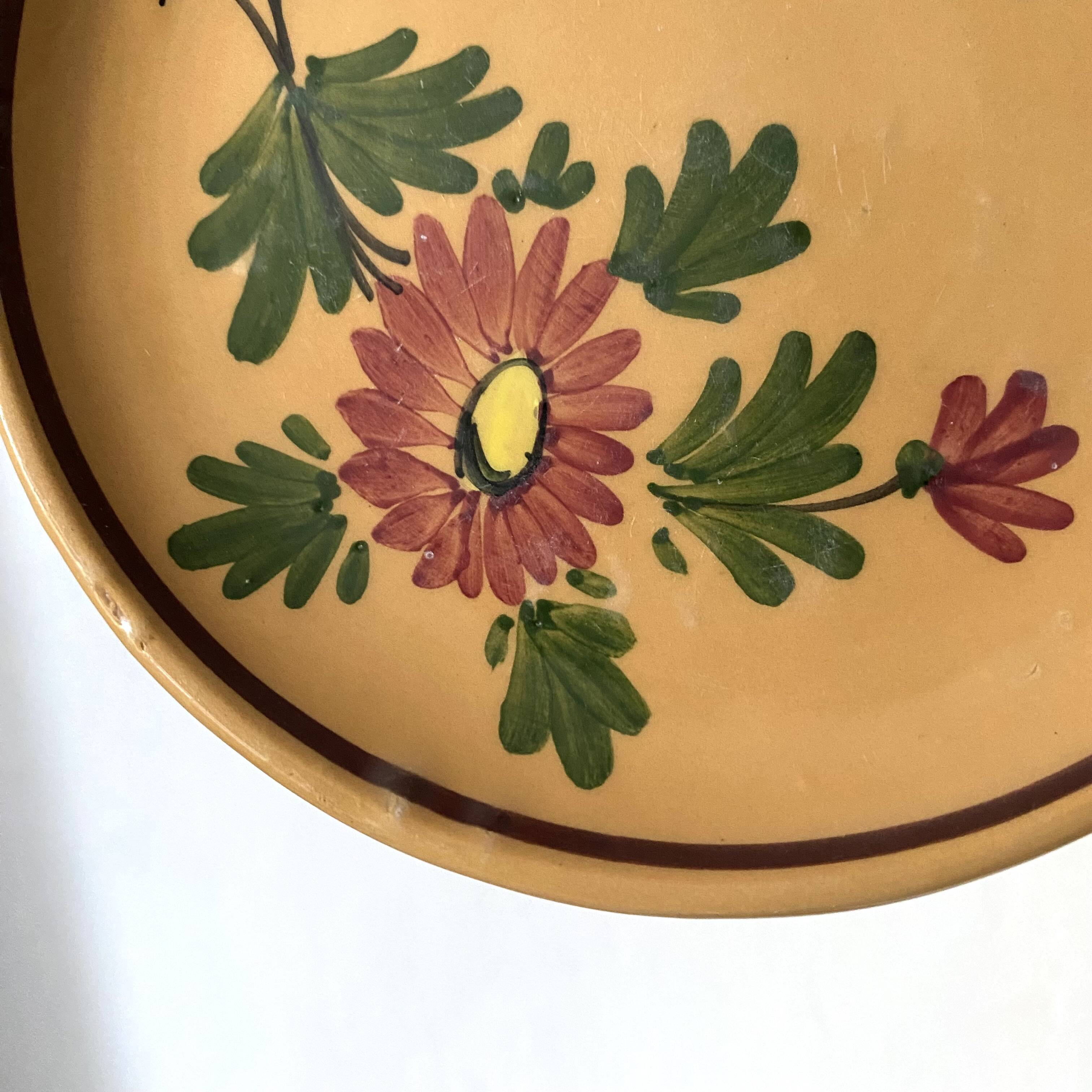Flower earthenware dessert plates