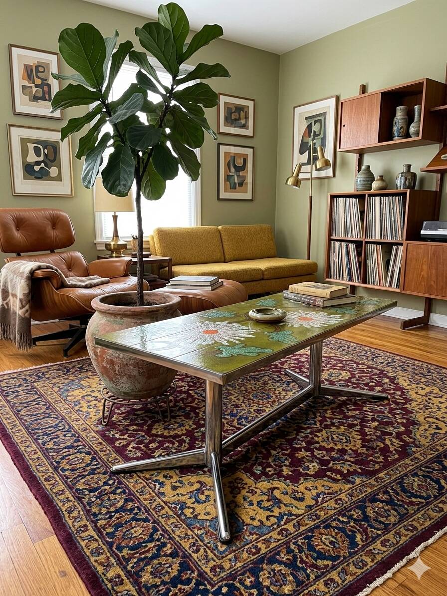 Vintage coffee table in glazed ceramic from the 1960s.