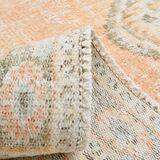 6x9 Peach Orange Antique Vintage Rug 175x293Cm SK 21471
