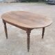 Oval Burgundy Farm Table in solid oak 19th