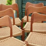 Ensemble de 6 chaises teck par Arne Hovmand Olsen pour Mogens Kold