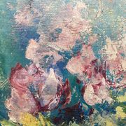 Huile sur toile fleurs G de Marco 50X60