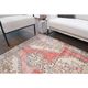 Vintage Turkish Oushak Handmade Wool Cotton Red Area Rug 142x223