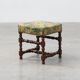 Louis XIII‑Style Walnut Stool with Floral Tapestry Seat, France, circa 1840