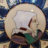 Pair of plates HB Quimper décor embroidery couple XX °