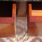 Flamed mahogany enfilade with sea green marble in Empire style.