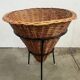Vintage Rattan Point Basket / Plant Furniture, Netherlands 1960's