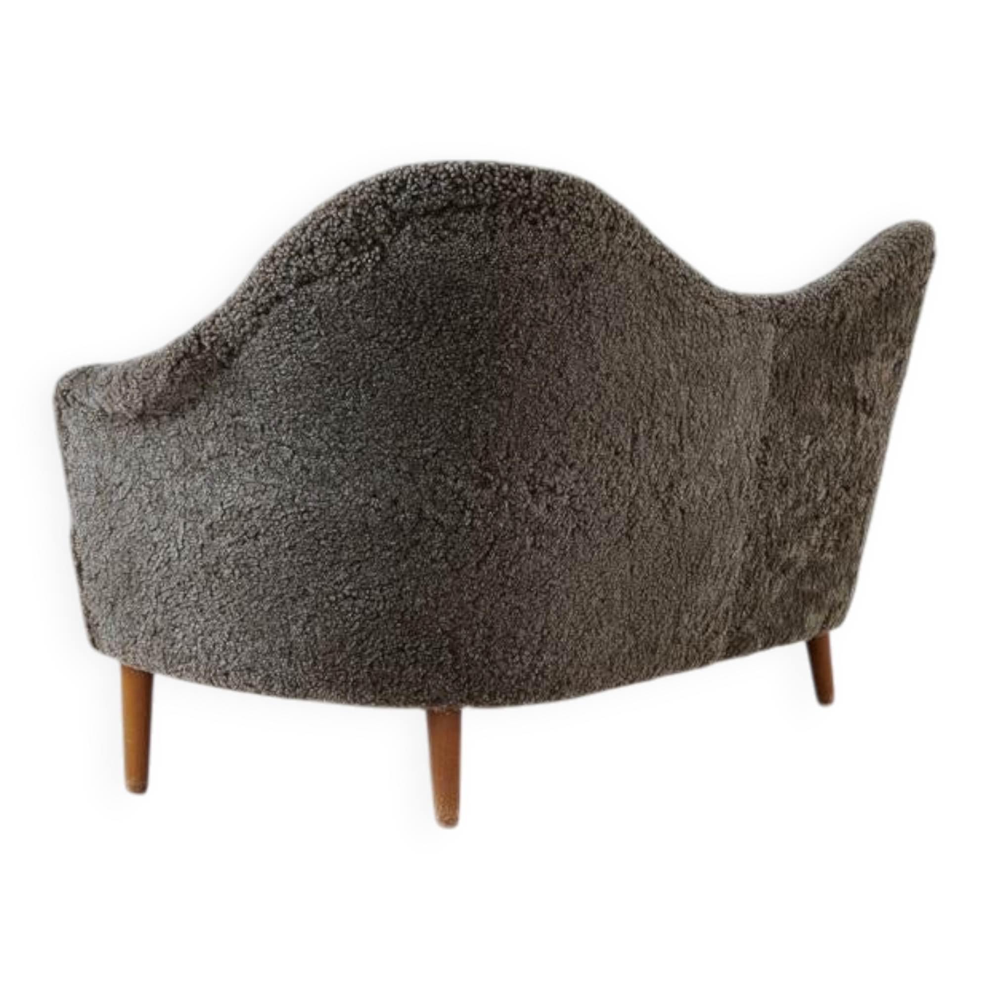 Mid-century modern canapé in sheepskin / shearling model 'Samspel' by Carl Malmsten, 1956