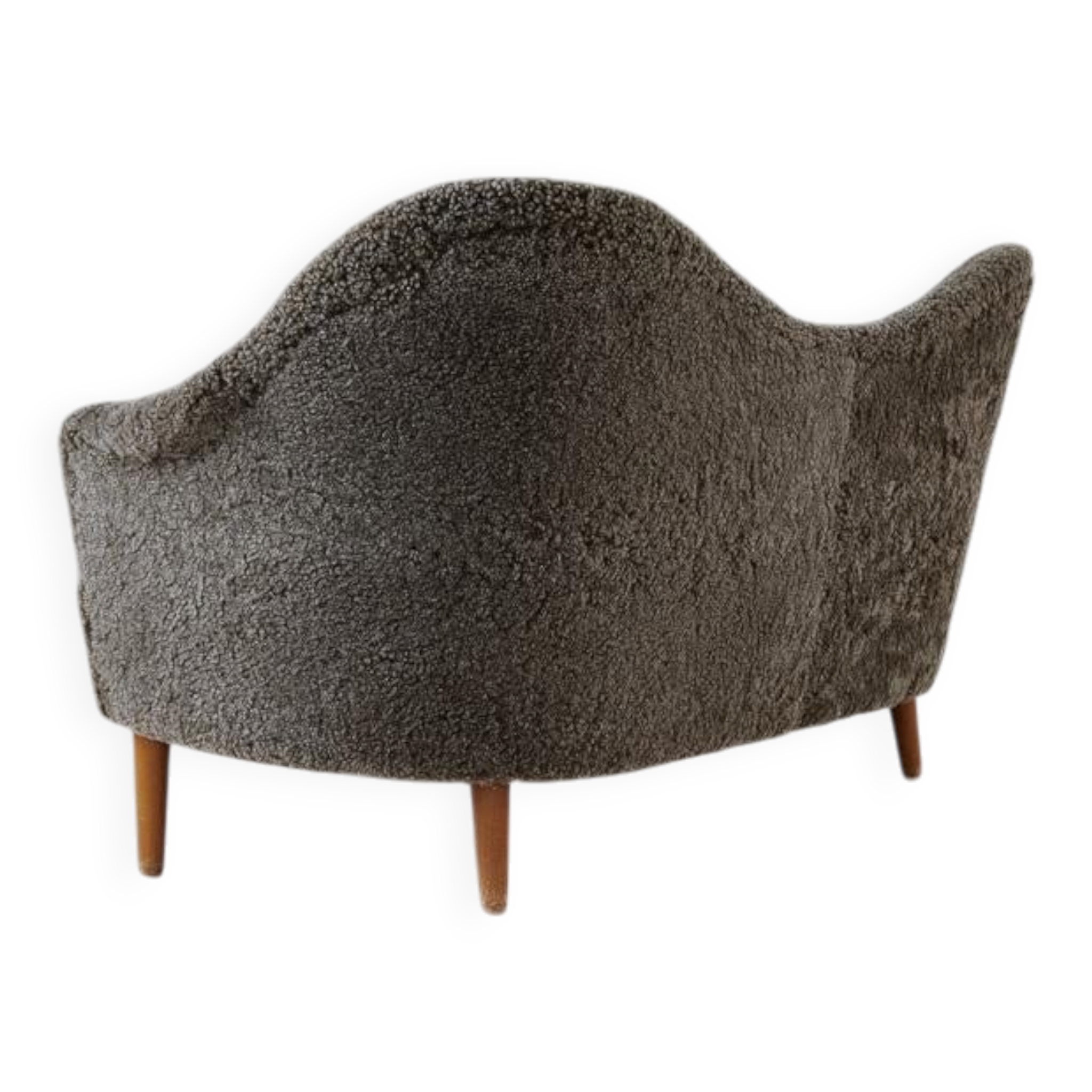 Canapé moderne du milieu du siècle en peau de mouton / shearling modèle 'Samspel' Carl Malmsten, 1956
