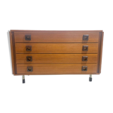 Mid century modern chest of drawers with square handles