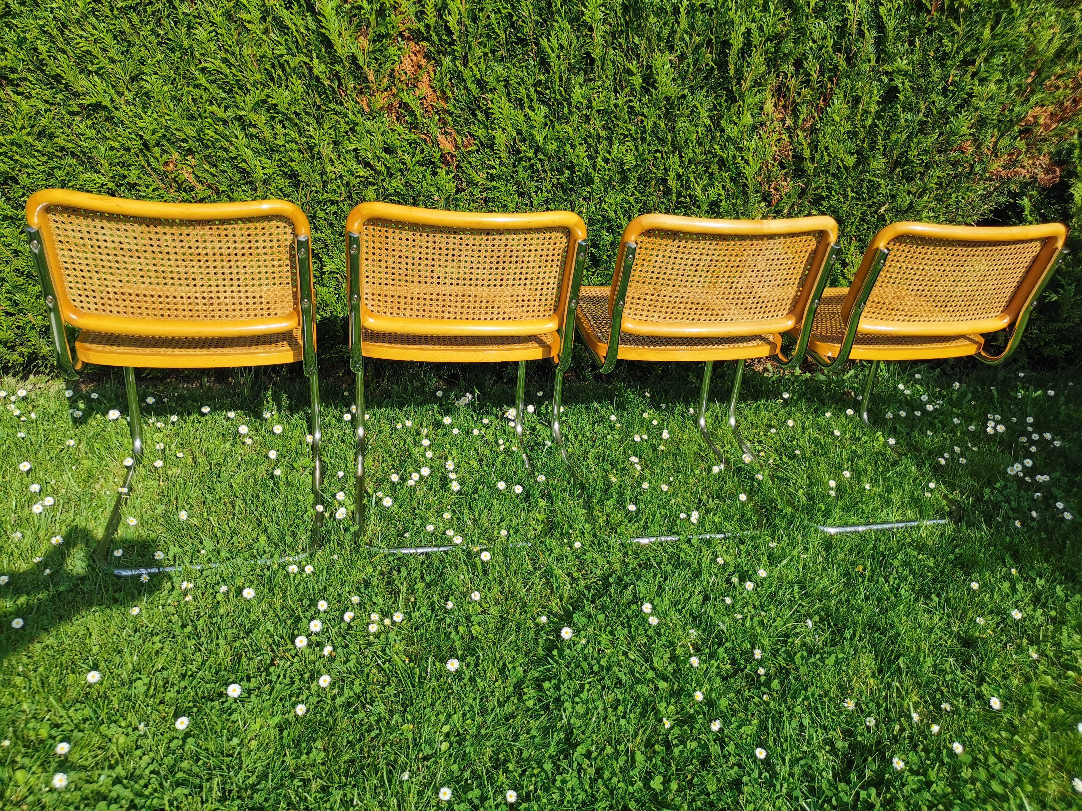 Series of 4 chairs Cesca Breuer B32, Italy