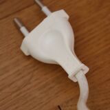 Pair of Scandinavian wall lights in white metal and gold metal