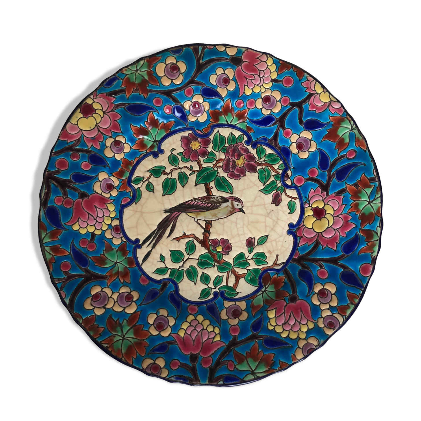 Old Longwy enamel plate