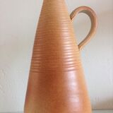 Conical soliflore vase in beige / vintage ceramic 60s-70s