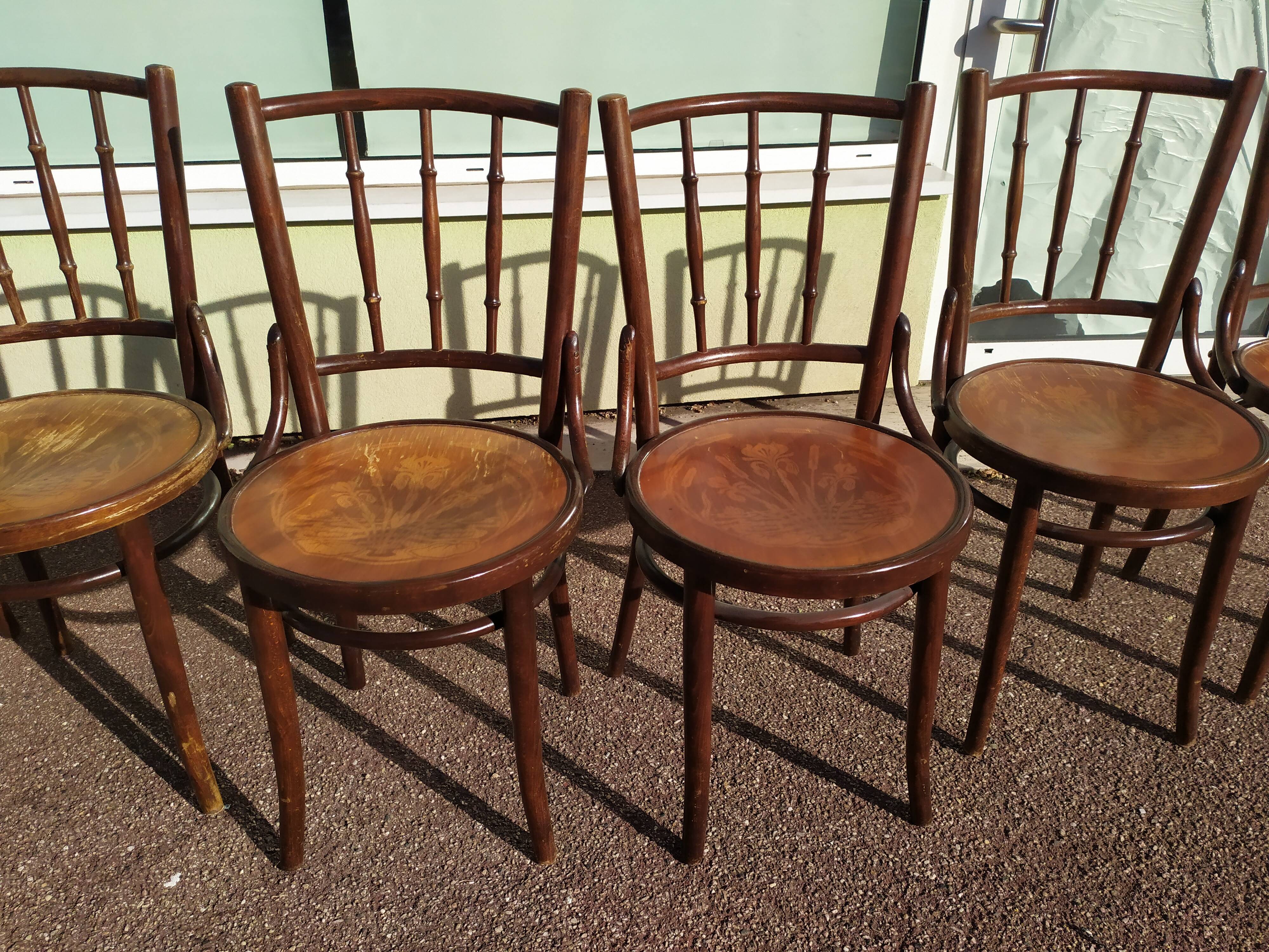 Lot de 6 chaise en bois - bistrot - terrasse - vintage