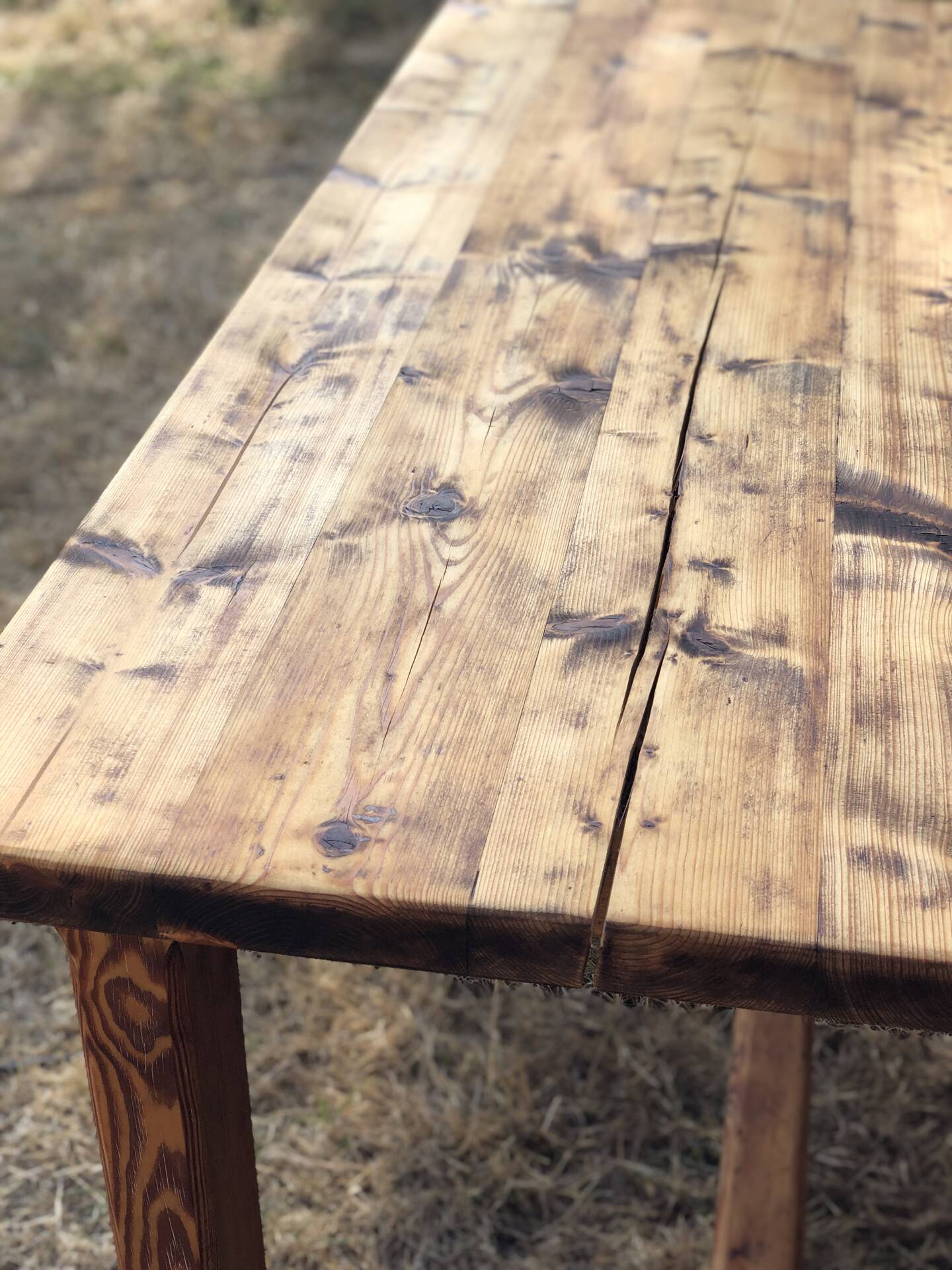 Old farmhouse table made of solid pine