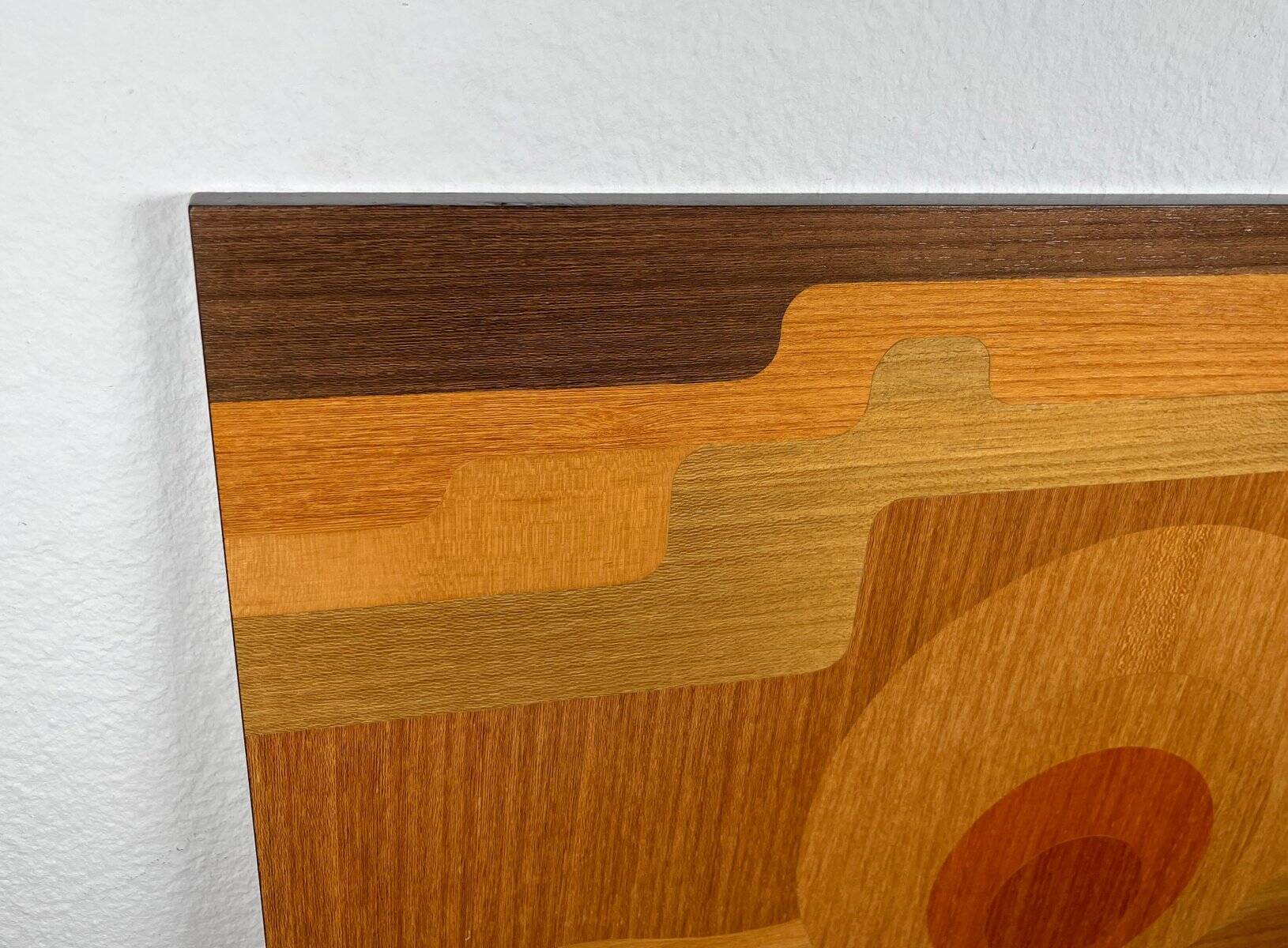 Mid-century wood veneer intarsia wall panel, 1960s