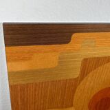 Mid-century wood veneer intarsia wall panel, 1960s