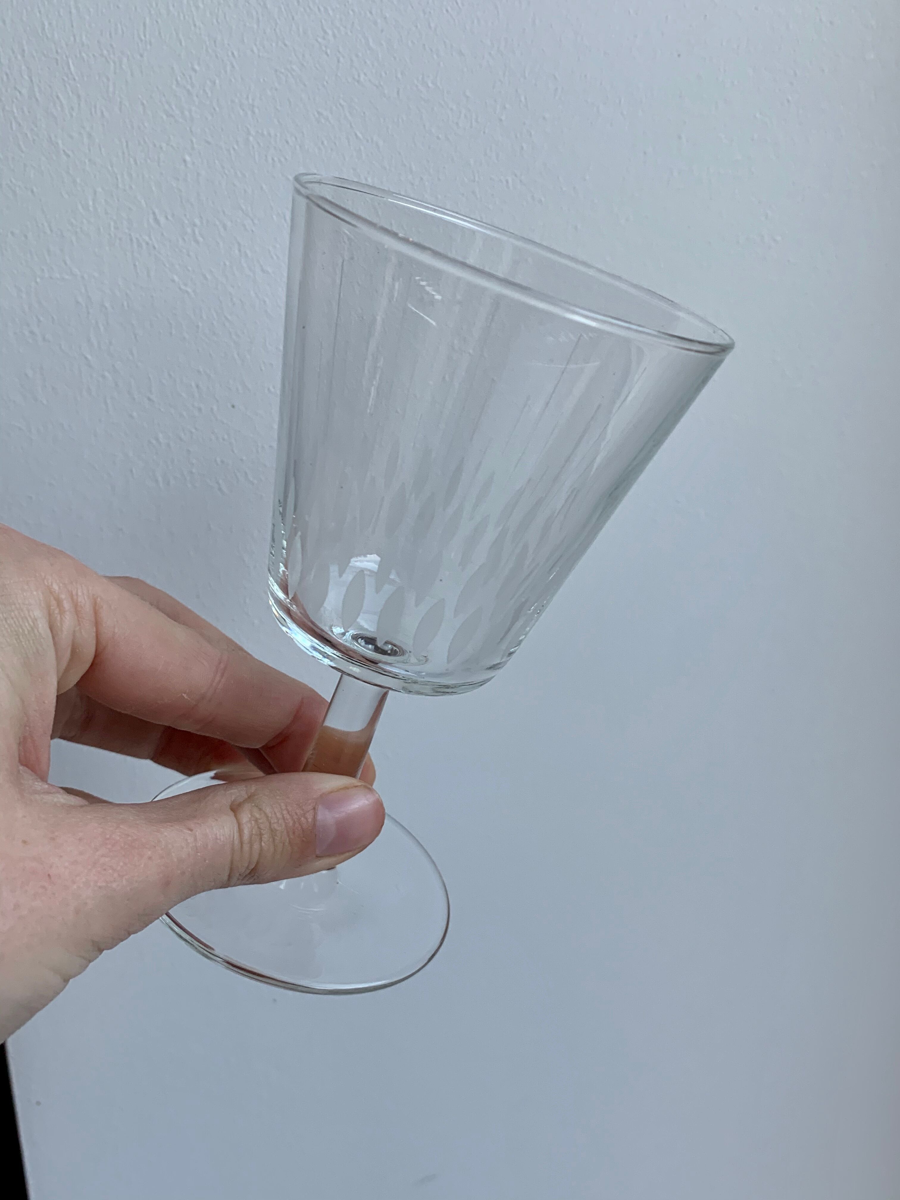 Set of 4 crystal wine glasses 60s