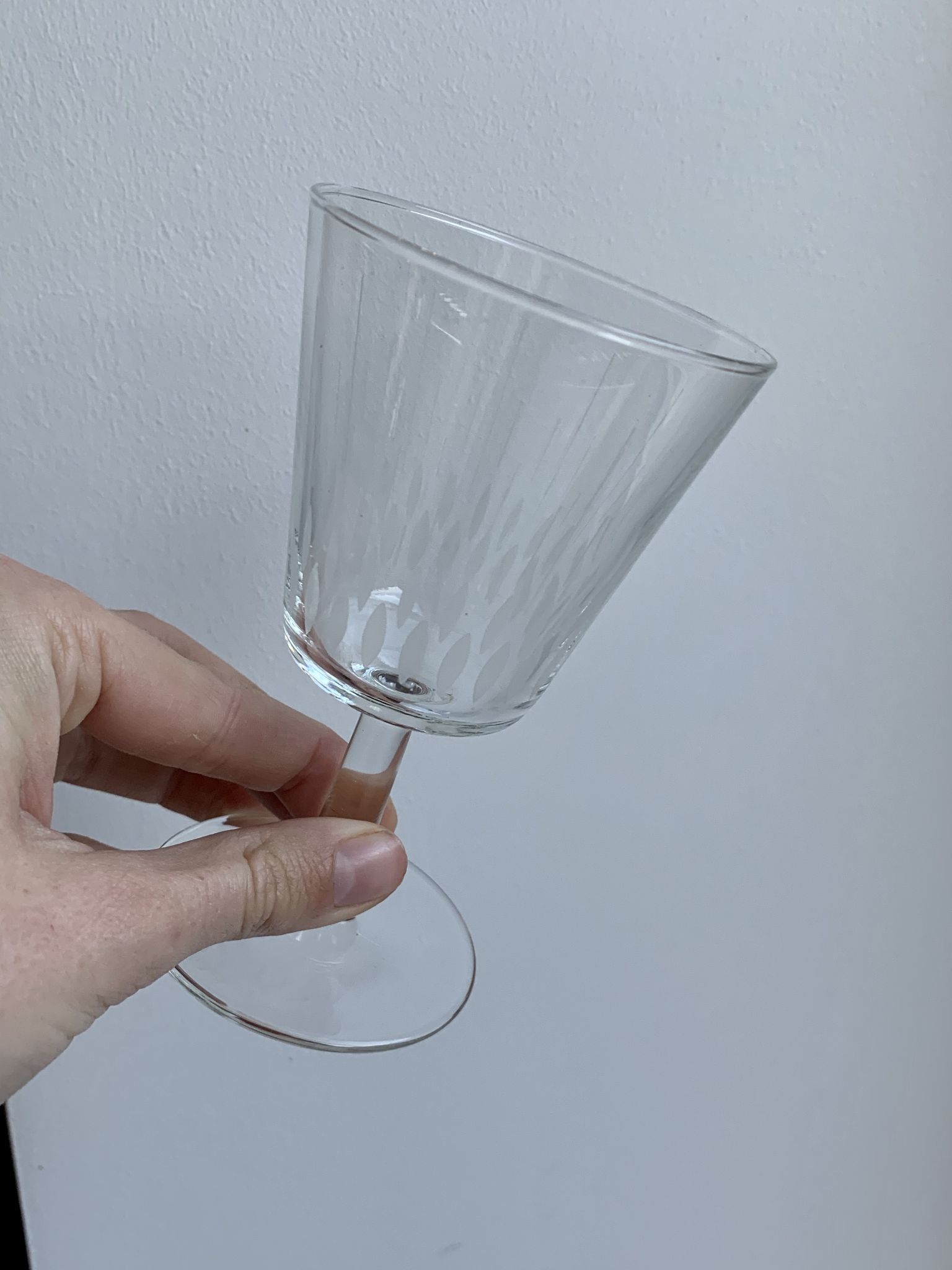 Set of 4 crystal wine glasses 60s
